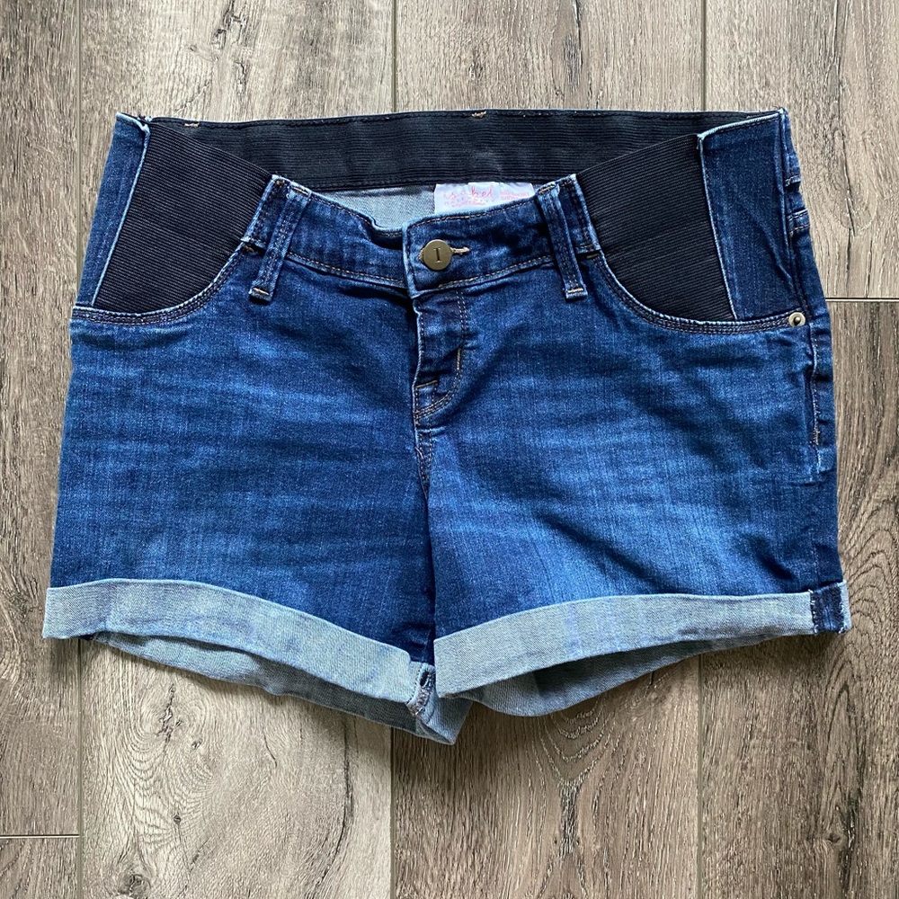 Side Panel Maternity Jean Shorts